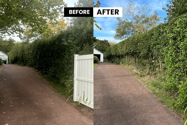 Hedge trimming before and after - North Shore